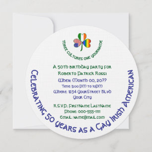 Invitation Gay Irlandais Américain Shamrock Anniversaire