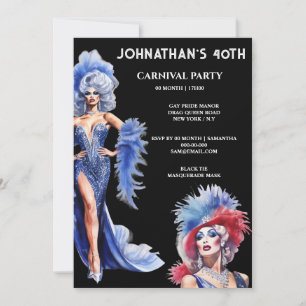 Invitation Gay party lgbtq anniversaire drag queen thème