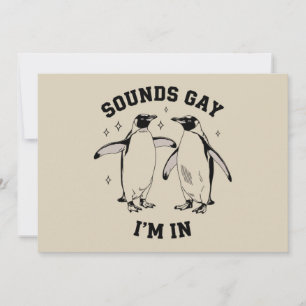 Invitation Gay Penguin Sounds Gay Je Suis Dans Vintage Queer 