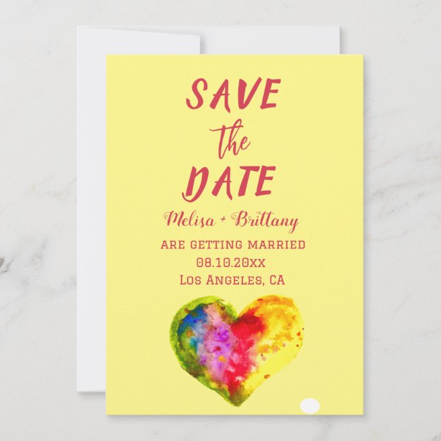 Invitation Gay pride LGBT Rainbow Marriage Mariage (Devant)