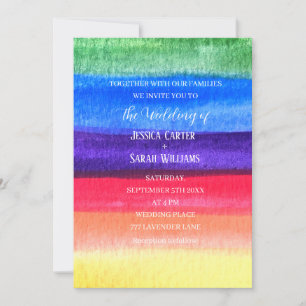 Invitation Gay pride Rainbow Lesbian Mariage LGBT