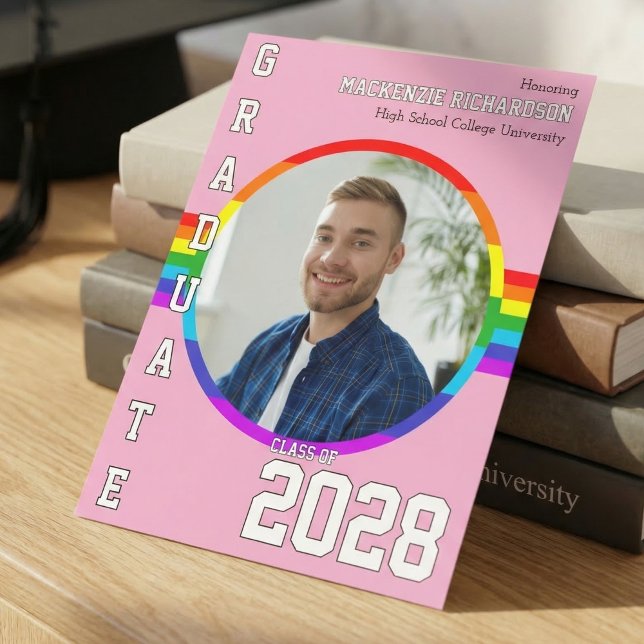 Invitation Gay Student Pride Rainbow Graduation Announcement  (Créateur téléchargé)