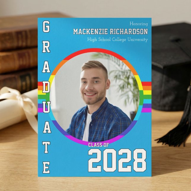 Invitation Gay Student Pride Rainbow Graduation Announcement  (Créateur téléchargé)