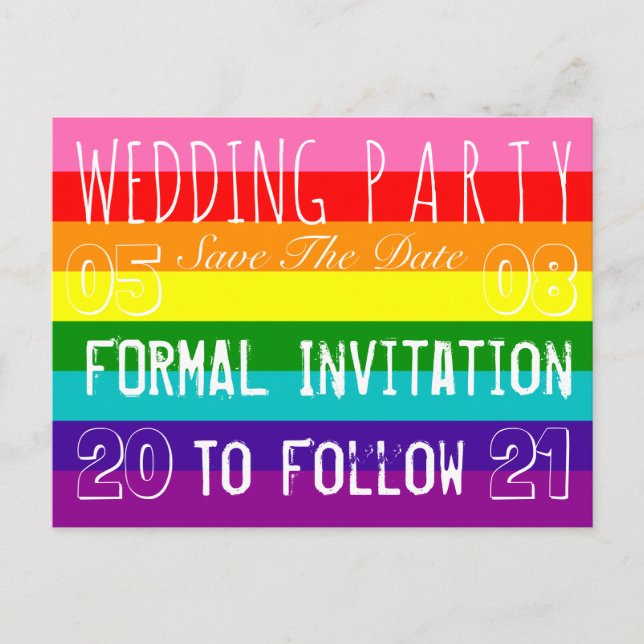 Invitation Gay Wedding Party Enregistrer La Date L (Devant)