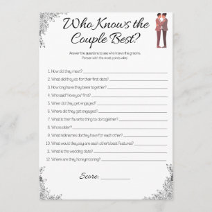Invitation Gay Wedding shower Game, Qui sait est le couple ?