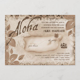 Invitation Gc Aloha Luau Brown
