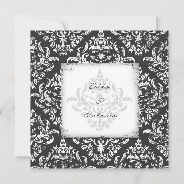 Invitation GC| Erika Vintage Damask-Grey (Devant)
