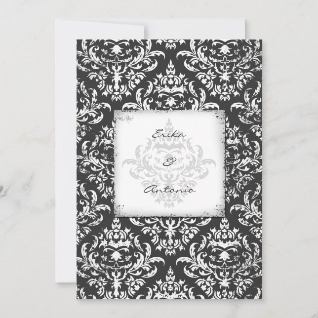 Invitation GC| Erika Vintage Damask-Grey 5x7 (Devant)
