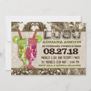 Invitation GC Hawaiian Cocktails Sandy Brown