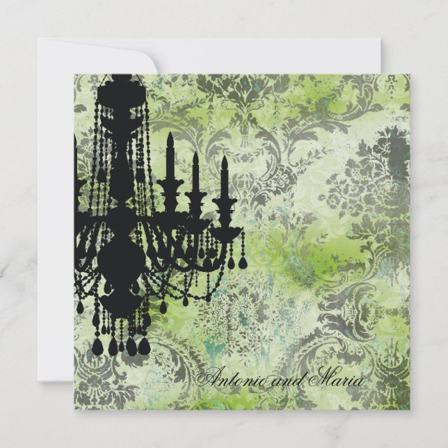 Invitation GC| Jolie Chandelier Lime Damas gris (Devant)