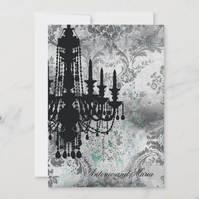 Invitation GC| Jolie lustre gris Damas (Devant)