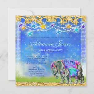 Invitation GC Magic Asian Elephant Baby Boy