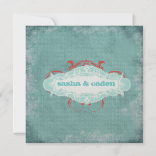 Invitation GC  Tantalon Turquoise "vieilli"  Métallure d'or