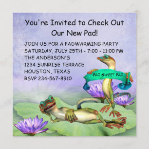 Invitation Gecko Eau Lily Pad Amusants Fun Houclier