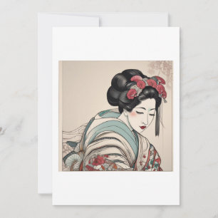 Invitation geisha illustration
