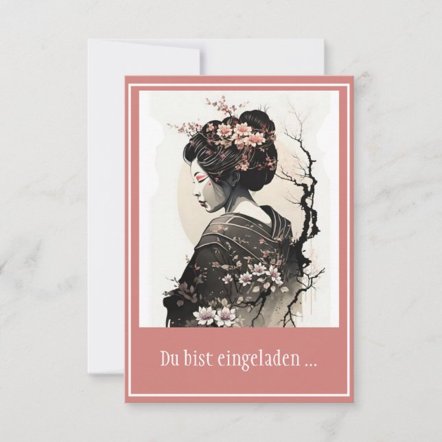 Invitation Geisha japonaise gracieuse -  (Devant)