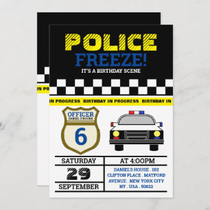 Invitation Gel ! Anniversaire du policier