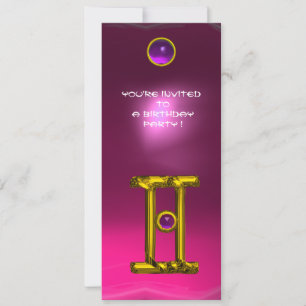 Invitation GEMINI ALEXANDRITE, améthyste jaune vif rouge rose