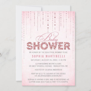Invitation Gemmes roses et Baby shower de Parties scintillant