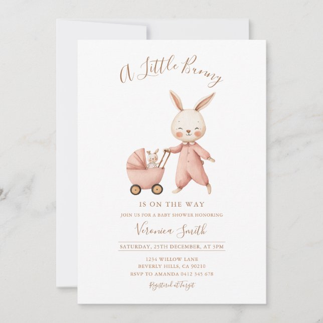 Invitation Gender Neutral Spring Some Bunny Baby Shower (Devant)