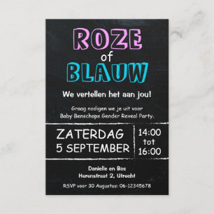 Invitation Gender Reveal Party uitnodiging
