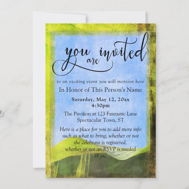 Invitation générale pour fête et événement Bohème  (Devant)