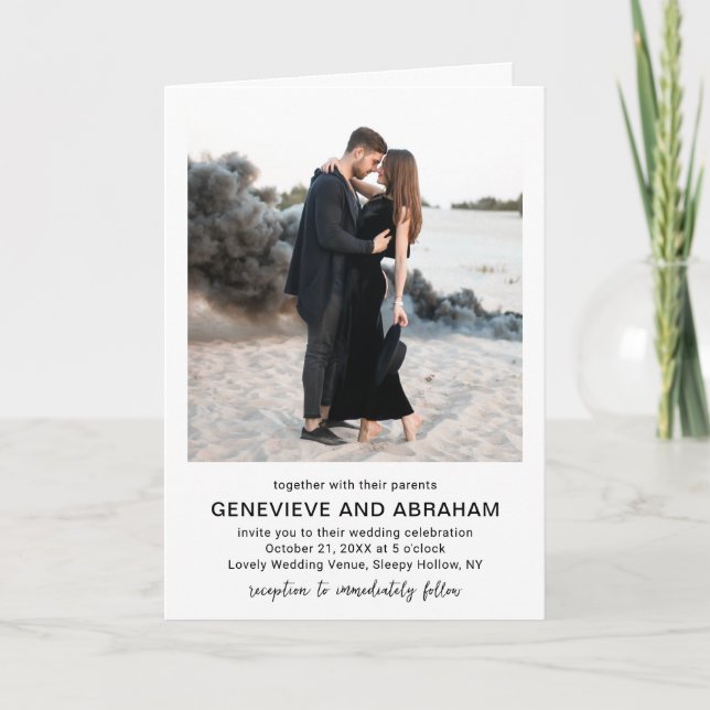 Invitation Genevieve Photographie noir et blanc Mariage moder (Devant)