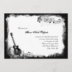 Invitation géniale de Quinceanera de musique de