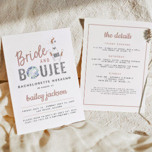 Invitation GENNA Rose Gold Bride et Boujee Champagne
