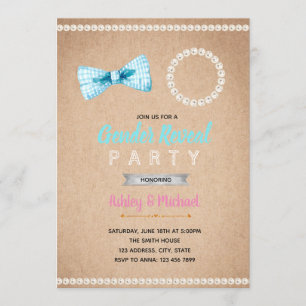 Invitation Genre de Bowtie ou de perle révélant une invitatio