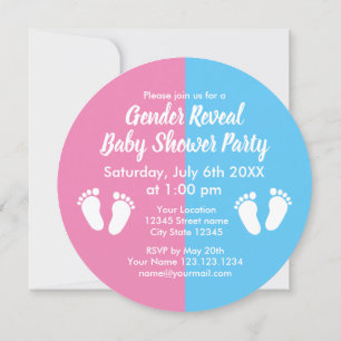 Invitation Genre garçon ou fille révéler baby shower fête cou