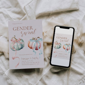 Invitation Genre Reveillez Pastel Citrouilles et Bows Invitat