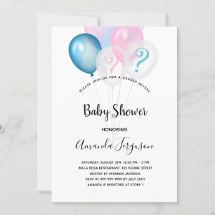 Invitation Genre révéler baby shower bleu rose garçon fille