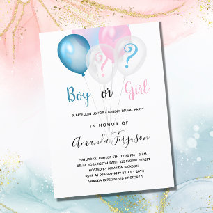 Invitation Genre révéler baby shower bleu rose garçon fille l