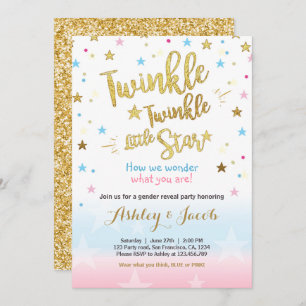 Invitation Genre révéler Baby shower d'invitation Stars Moon