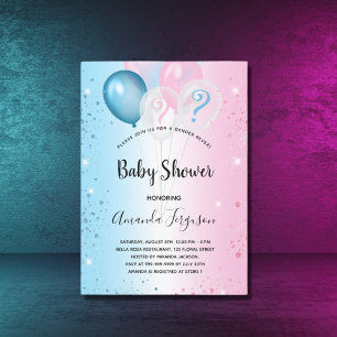 Invitation Genre révéler baby shower rose bleu garçon fille