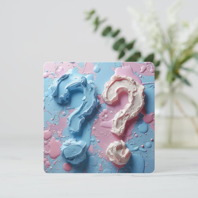 Invitation Genre Reveval Party Texte personnalisé  (Debout devant)