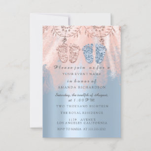 Invitation Genre Revival Pieds Argent Fille Garçon Royal Twin