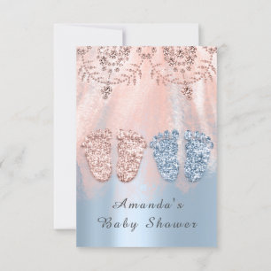 Invitation Genre Revival Pieds Argent Girl Garçon Royal Twins