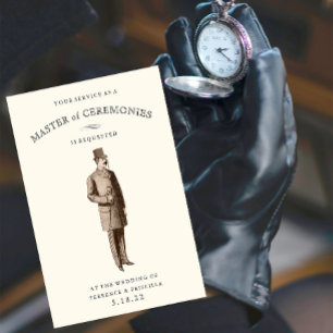 Invitation Gent vintage   Maître de cérémonie