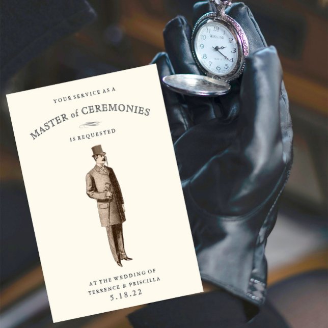 Invitation Gent vintage | Maître de cérémonie (Créateur téléchargé)
