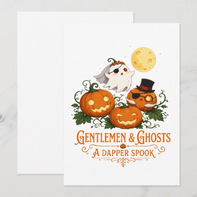 Invitation Gentlemen & Ghosts Halloween (Devant / Derrière)