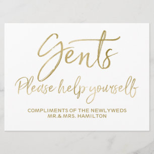 Invitation Gents S'il vous plaît vous aider à signer mariage