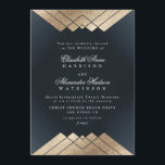 Invitation Geo Dark Navy Gold Gatsby Mariage de calligraphie<br><div class="desc">***NON FOIL*** Déco géométrique Grand Faire-part de mariage Gatsby. Design Extraordinaire avec lignes art déco dans le style Great Gatsby. Très tendance,  moderne et pointu. Blanc et faux or. ***il s'agit d'or faux,  feuille ne sera pas imprimé.*** mariages fantaisie et formelle. belle couleur blanche.</div>