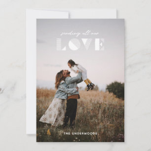 Invitation Geo Love Overlay Valentine's Day Card - Blanc