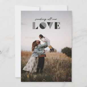 Invitation Geo Love Overlay Valentine's Day Card - Noir
