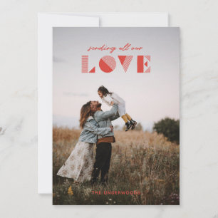 Invitation Geo Love Overlay Valentine's Day Card - Rouge
