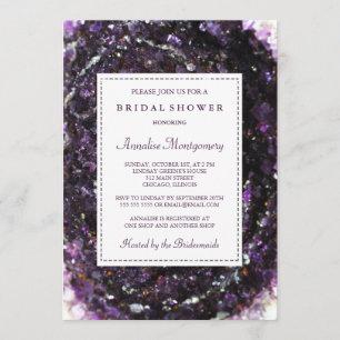 Invitation Géode Améthyste Purple Envoi d'une douche nuptiale