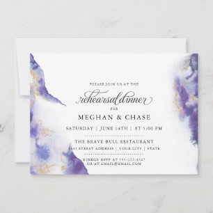 Invitation Géode d'aquarelle Améthyste moderne BarefootBride™