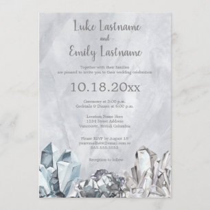 Invitation Géode et pierres précieuses dans un mariage à l'aq